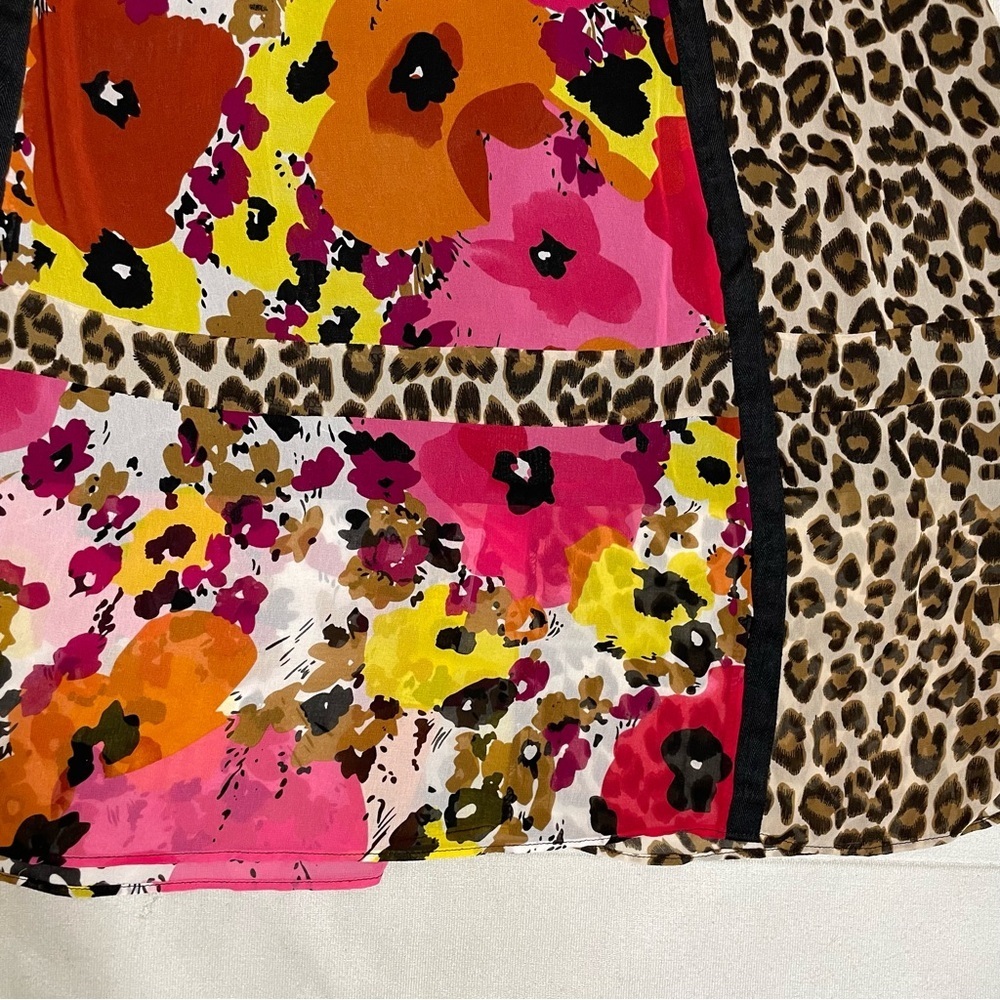 New WDNY Patchwork Floral Animal Print Maxi Chiffon Skirt Size 12 - Picture 4 of 8